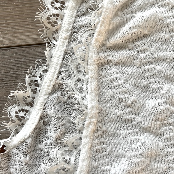 Free People Lace V-Neck Balloon Sleeve Sweater - Picture 5 of 5